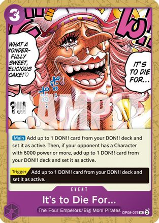 It's to Die For (Reprint)