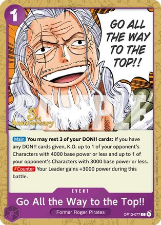 Go All the Way to the Top!!
